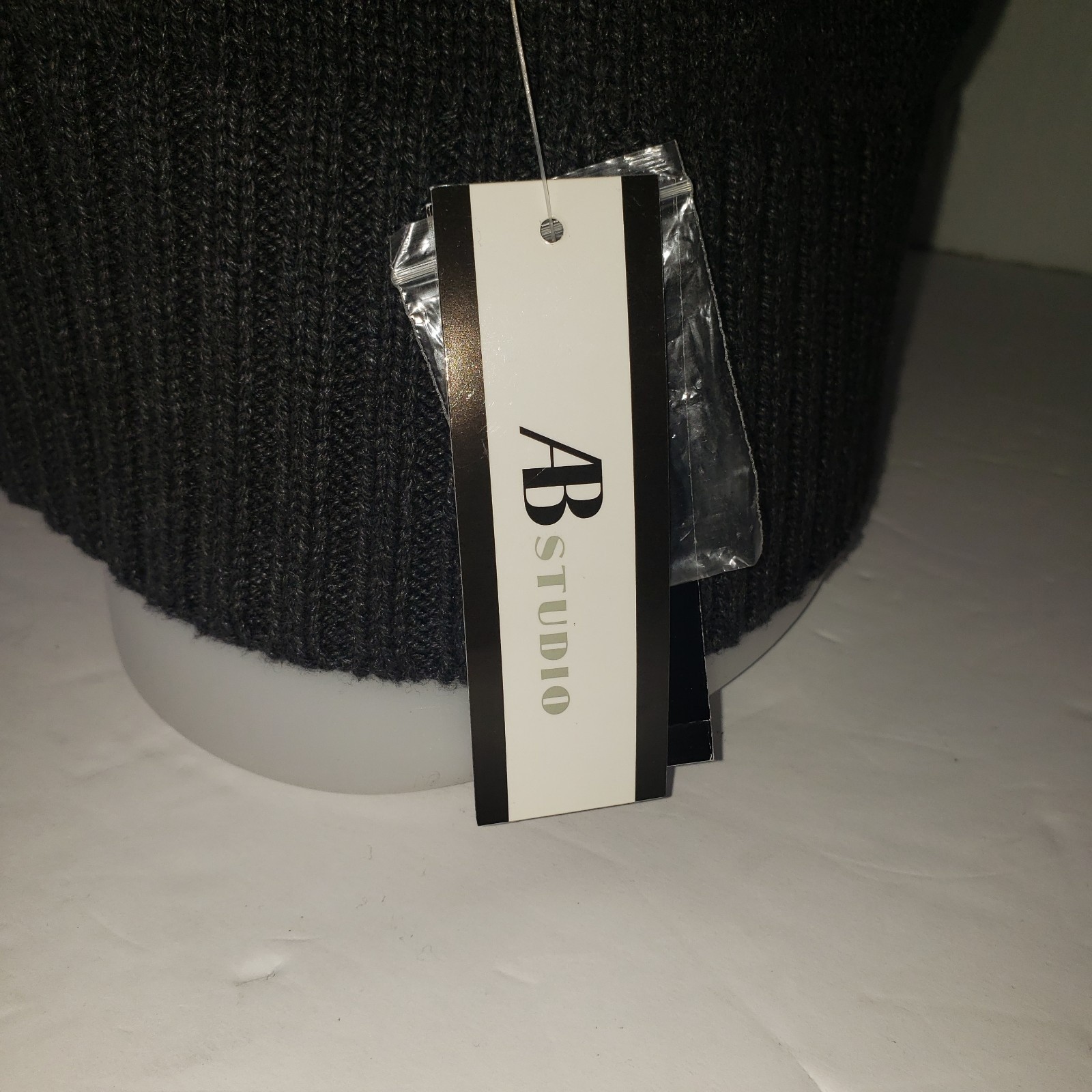 Ab Studio Dark Charcoal Gray Button Cowl Neck Turtleneck Sweater Size Xl New — image 4 of 8